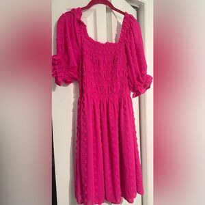 JODIFL Fuchsia Ruffled Dress